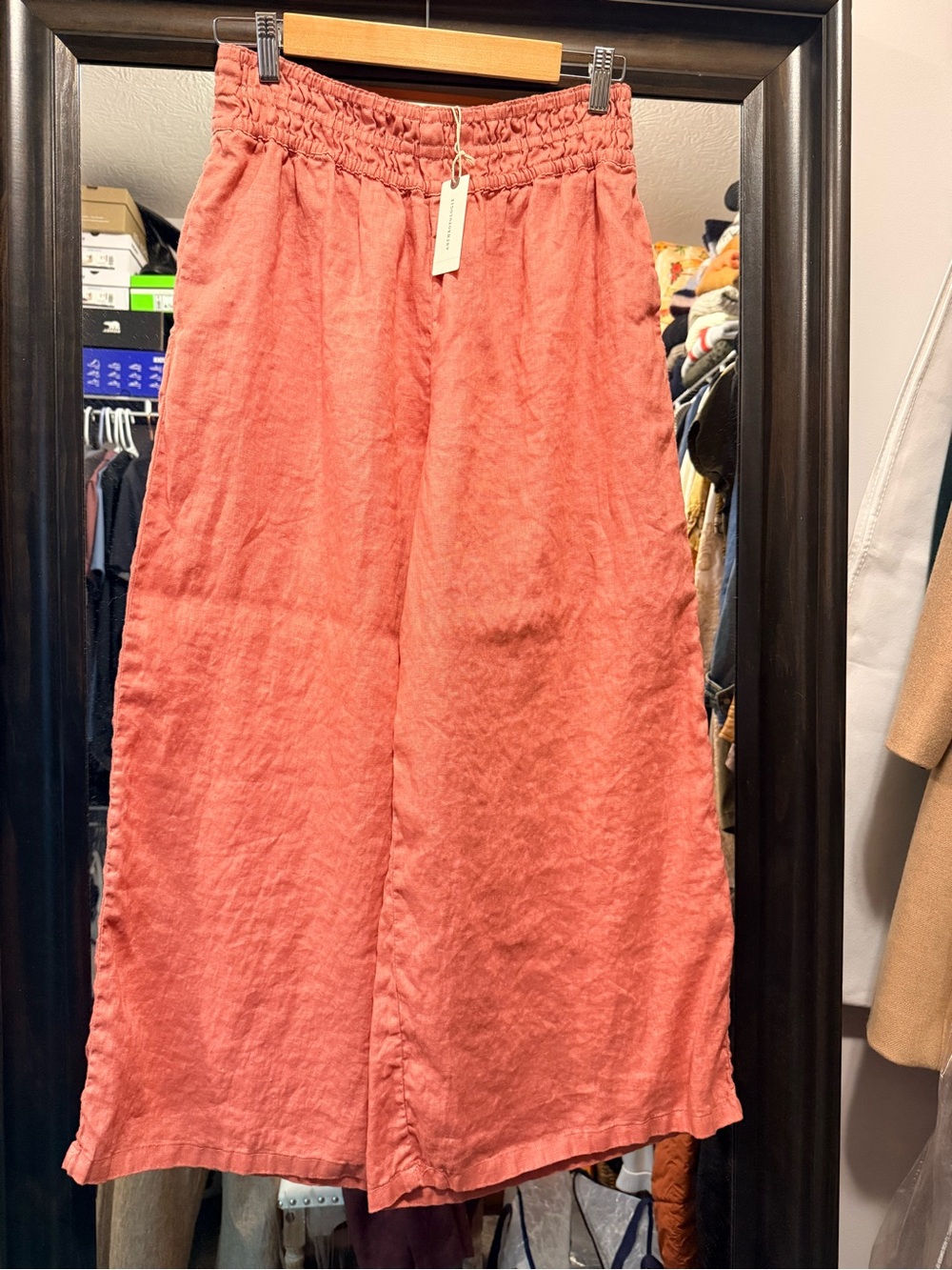 Anthropologie Somerset Linen Pull On Pant in Rosette - Small